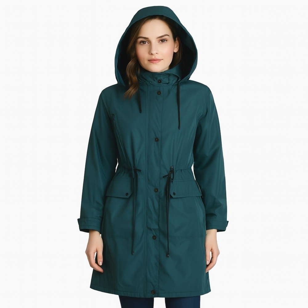 7 For All Mankind Green Rain Outdoor Windbreaker Adirondack Jacket - Women's
